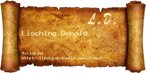 Lisching Donald névjegykártya